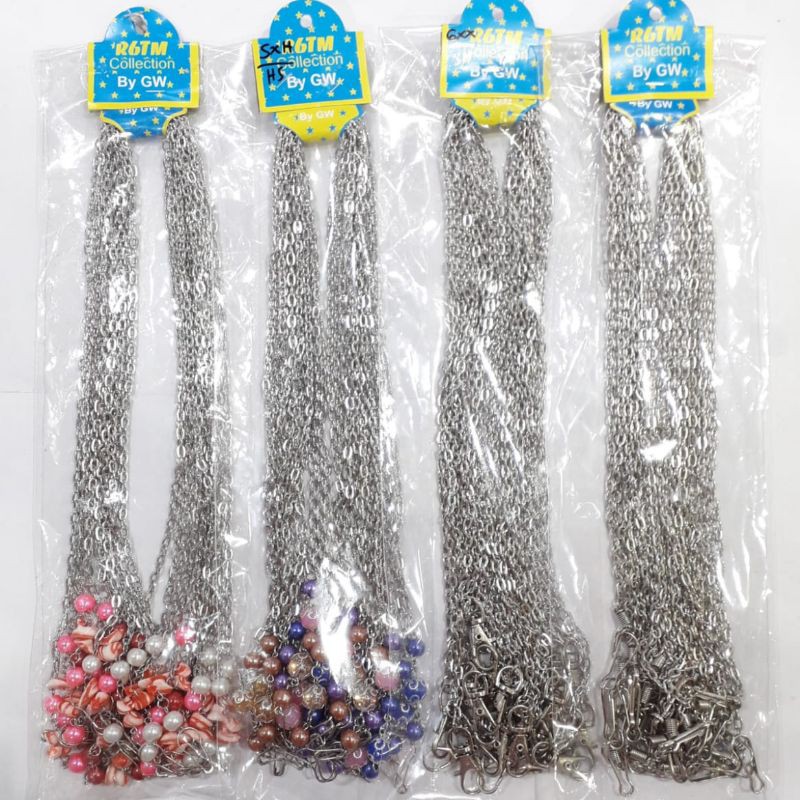 Kalung Masker RANTAI Sedang Besar Lusinan 12pcs PRD Grosir