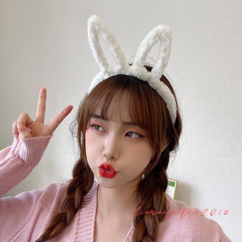 Bando Bunny Korea Style Anak Perempuan / Kuping Kelinci Polos Headband Bunny Wanita Imut Bulu Halus Murah ZR Vedia