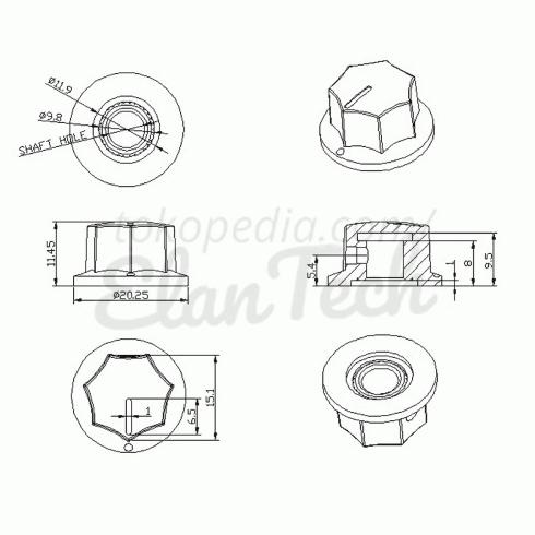 Knob Potensio MXR Style Clone Biru Blue Knop Efek Gitar elant33 Murah