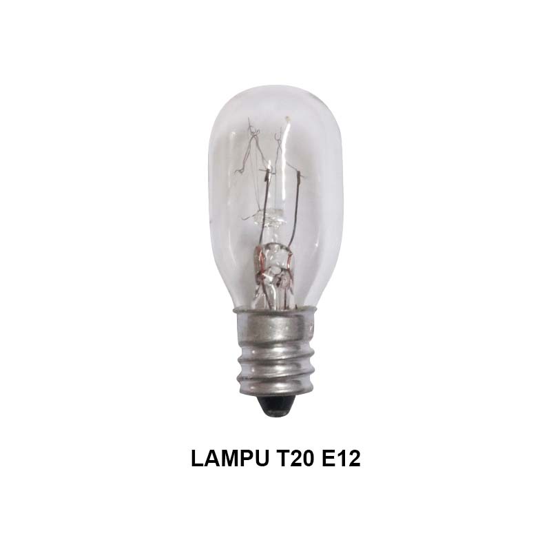 Lampu bohlam pijar T20 fitting E12 / E14 / E17 15 watt