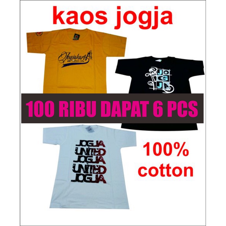 Doublefive - Paket isi 6 pcs kaos distro Jogja COD T-shirt fashion outlet pria wanita promo GRATIS ongkir 100% termurah diskon reseller populer huruf tulisan simple