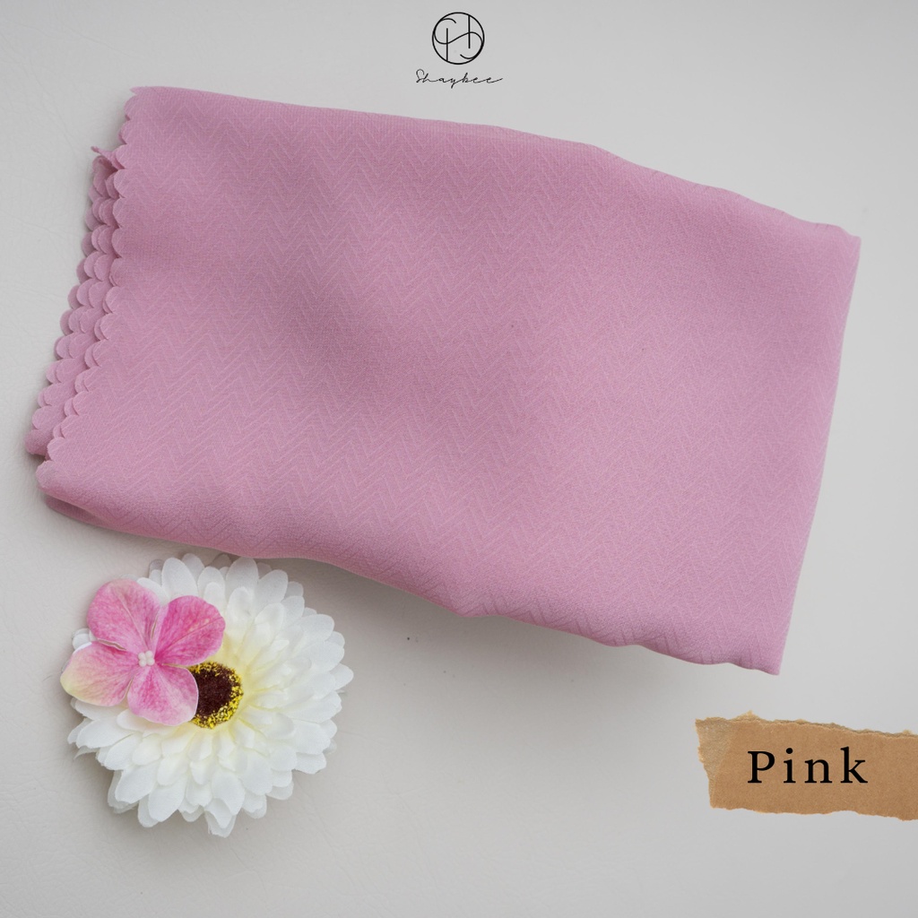 Hijab Potton Venus Segiempat | Bahan Pollycotton Venus | Hijab Daily By Shaybee.id-Pink