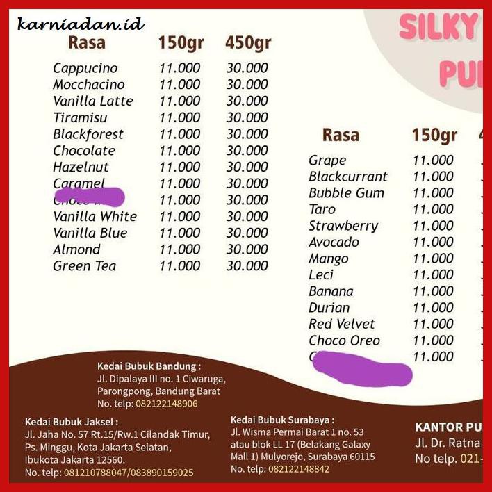 

RAGA-RAGA- SILKY PUDING 150GR -GNIDUP-NAHAB.