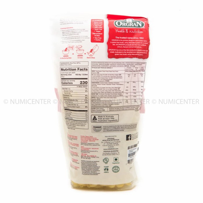 

PASTA-ANEKA- ORGRAN RICE & CORN MACARONI PASTA GLUTEN FREE MAKARONI JAGUNG 250G -ANEKA-PASTA.