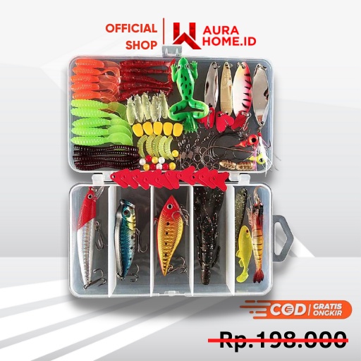Umpan Pancing Ikan Set Fishing Bait Kit 91PCS / Umpan Pancing Pancingan Mancing Tiruan Buatan Palsu 