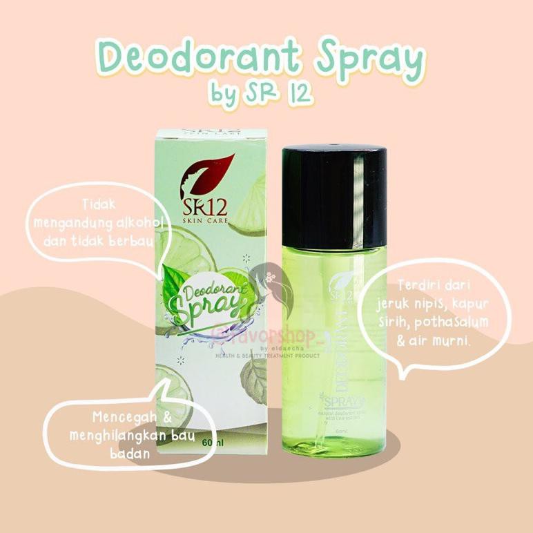 Hj3> [ORI CV SR 12]KEMASAN BARU | DEODORANT SPRAY SR 12 / DEO HERBAL ALAMI TERAMPUH USIR BAU KETIAK