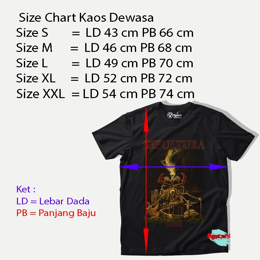 Baju Kaos Atasan Dewasa Band Sepultura