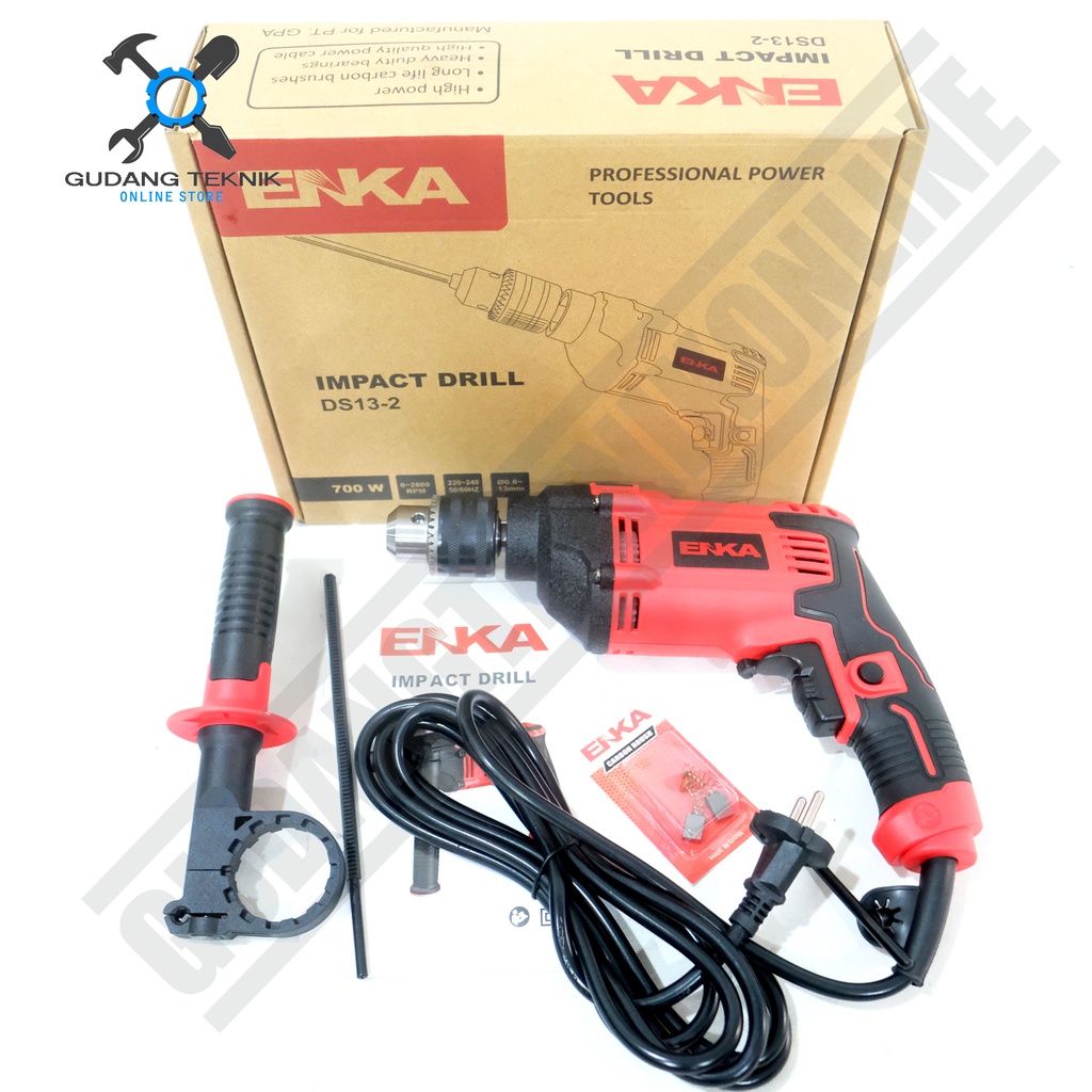 Mesin Bor Tangan 13mm ENKA DS13-2 / Bor Besi Kayu Beton 13mm DS 13-2 Impact Drill  DS 13 2 ENKA