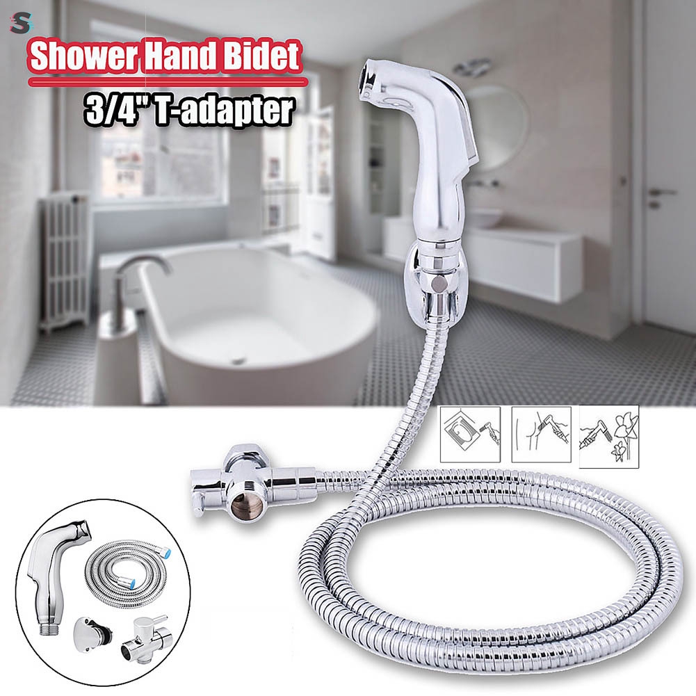 Hand Held Bidet Shattaf Wash Toilet Shower Bathroom 3 4 T Adapter