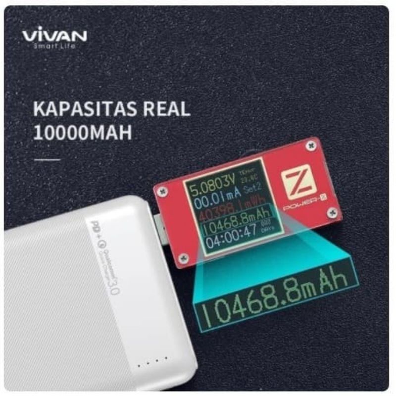 POWERBANK FAST CHARGING VIVAN M10 10.000mAh QC 3.0