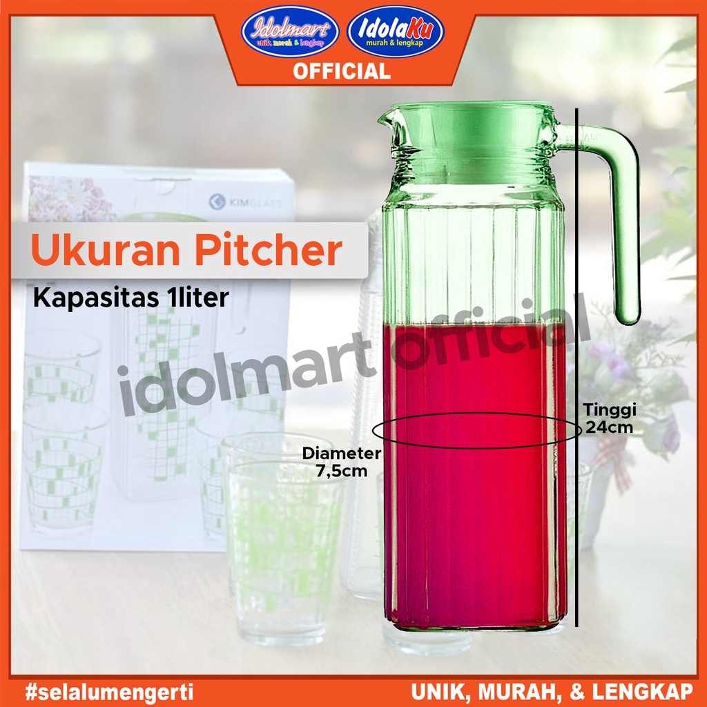 Jual Idolmart Pitcher Teko Set Drink Set Kimglass Isi 5 Pcs Surabaya Indonesiashopee Indonesia 8591