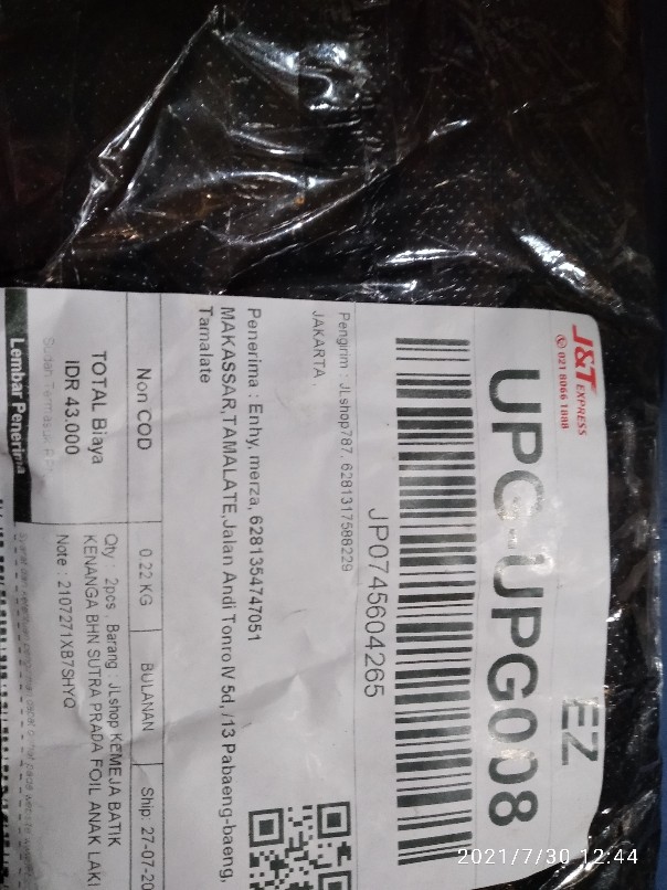 Jlshop Kemeja Batik Kenanga Bhn Sutra Prada Foil Anak Laki Laki Model Klep Intip 2-4 Thn