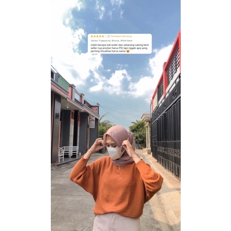 batwing sweater atasan rajut blouse rajut-Sweater Brick