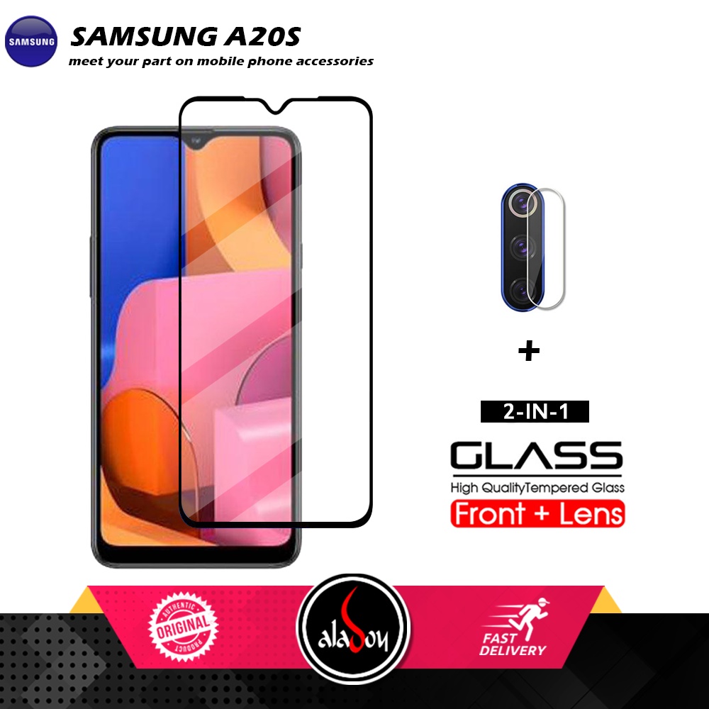 PAKET 2 IN 1 Tempered Glass Layar Samsung A20S Free Tempered Glass Camera
