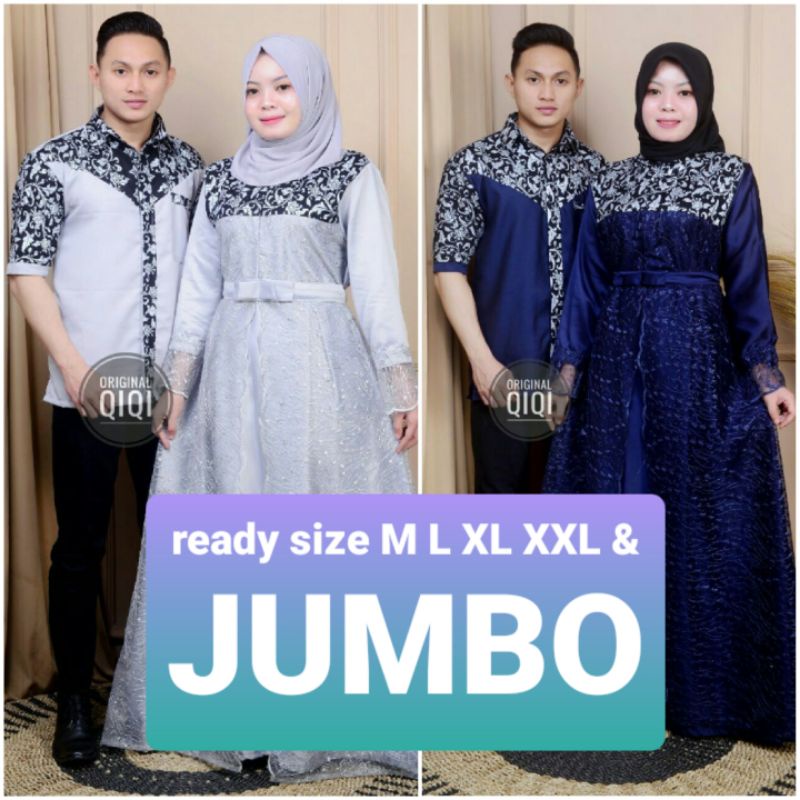 couple baju gamis batik kombinasi 1
