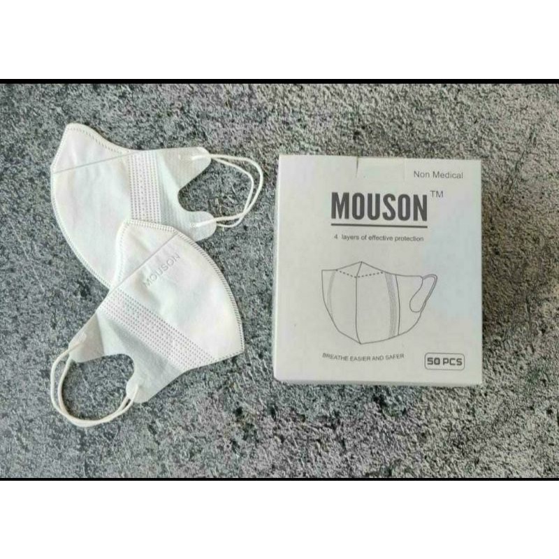 Masker Duckbil Mouson isi 50 / Mouson Original / Mouson embose / Masker Premium Duckbill / Masker se