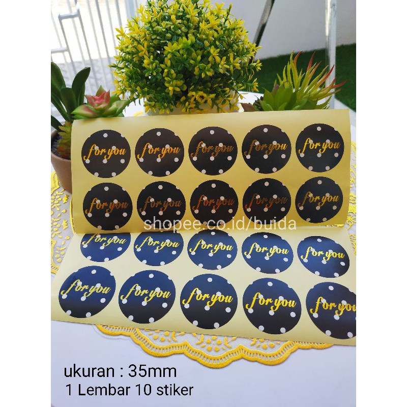 

Label Stiker Sticker For You Black Gold Polkadot Segel Kemasan Packaging Sealer dus box gift hampers