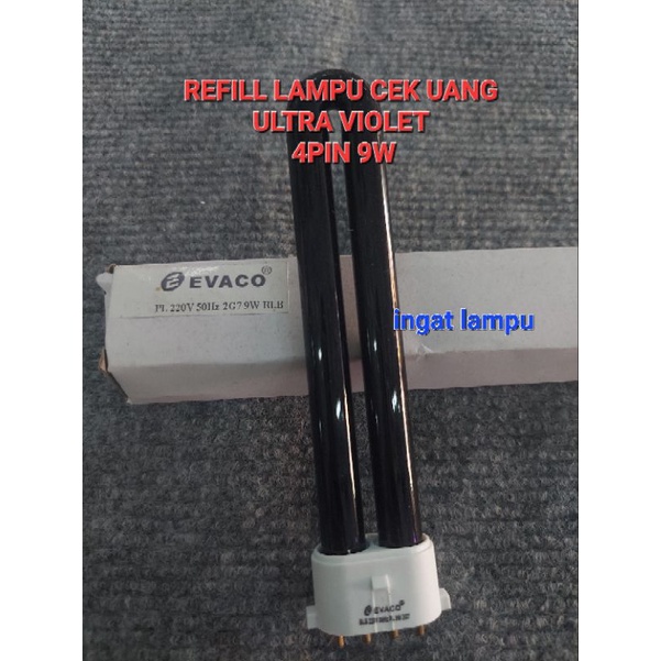 Refill lampu cek uang PL UV ultra violet 4pin 9w