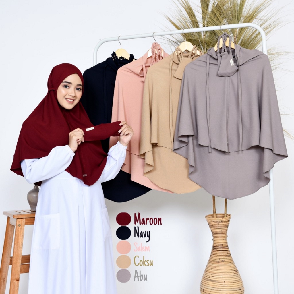 KERUDUNG BERGO+MASKER / HIJAB BERGO / HIJAB INSTAN / JILBAB BERGO