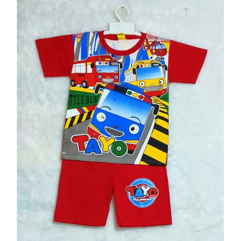 stelan baju anak tayo size 4-20 umur 2-9 thn