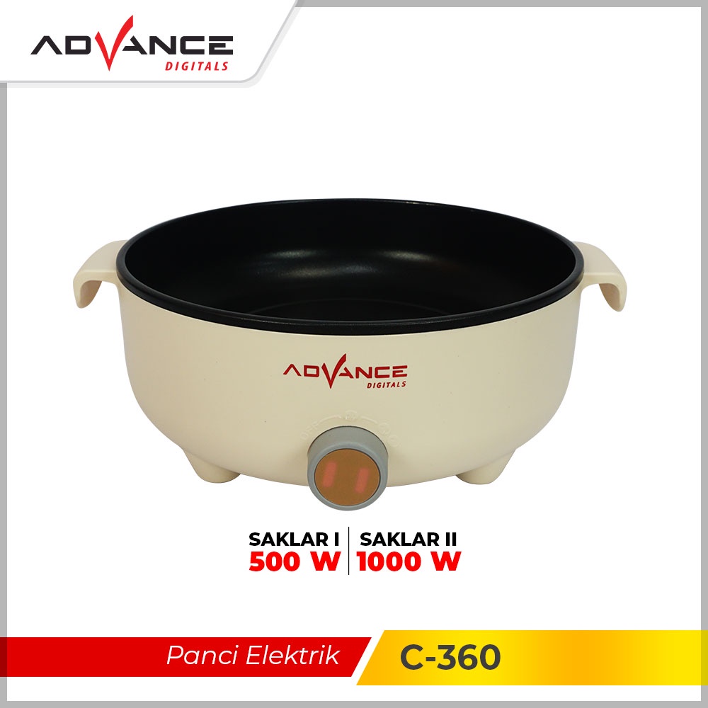 Advance C-360 Panci Listrik Elektrik Multifungsi Warmer Steamer Cooker 26 Cm Garansi 1 Tahun