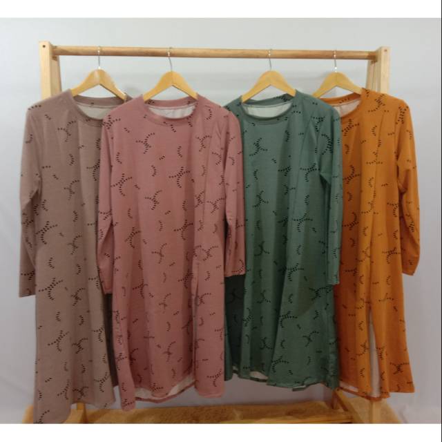 BAJU TUNIK  BELAH SAMPING  (motif biji) IMPORT