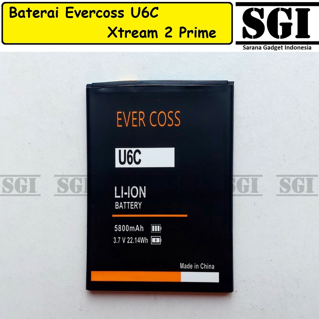 Baterai Evercoss U6C Xtream 2 Prime Double Power Original OEM Batre Batrai Battery Handphone HP Xtre