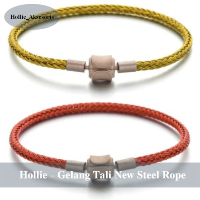 Gelang Tali Kawat Anti Air Waterproof Untuk Charm Liontin Huruf Emas Asli Model Terbaru Kekinian [FR