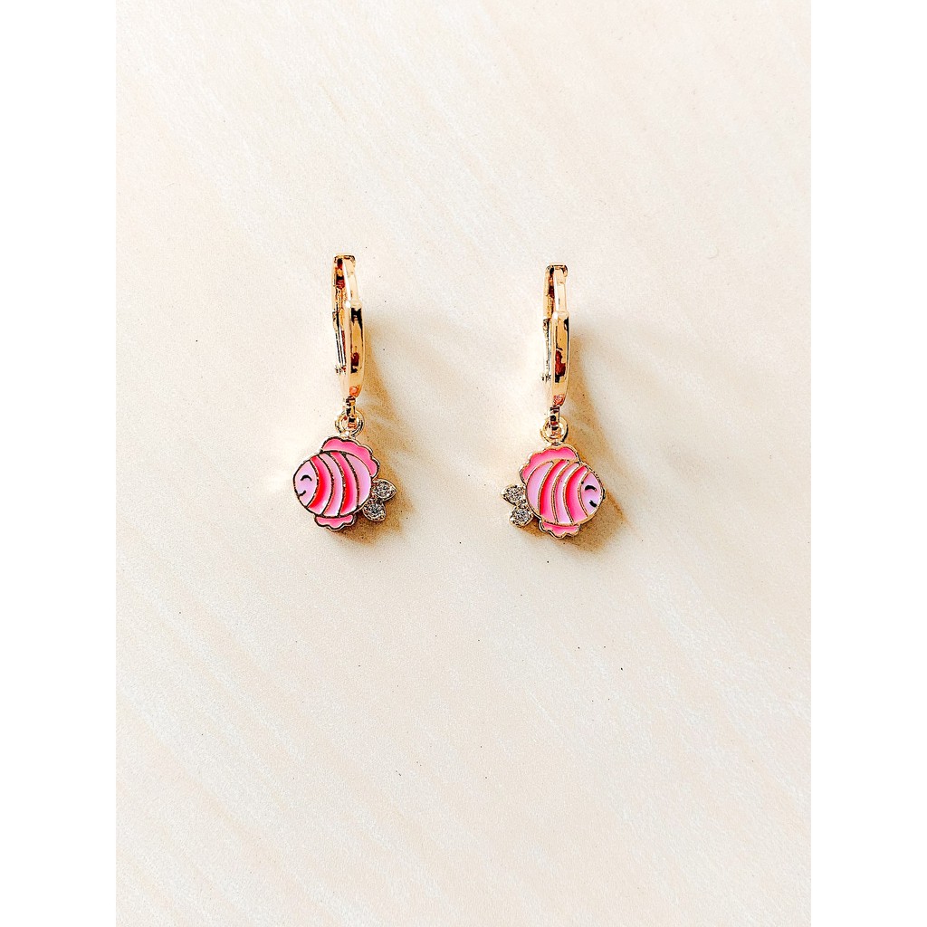 Anting Anak Happy Pink Fish Gold Xuping