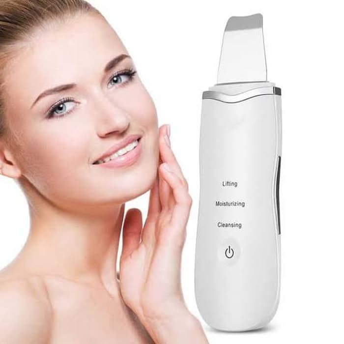 Alat Facial Ultrasonic Skin Scrubber Penghilang Jerawat dan Komedo shovel model spatula original
