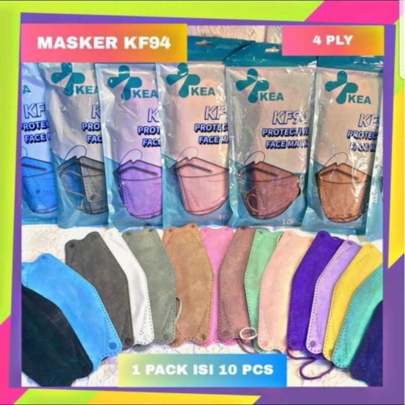 Kea masker KF94 4ply isi 10pcs warna colour