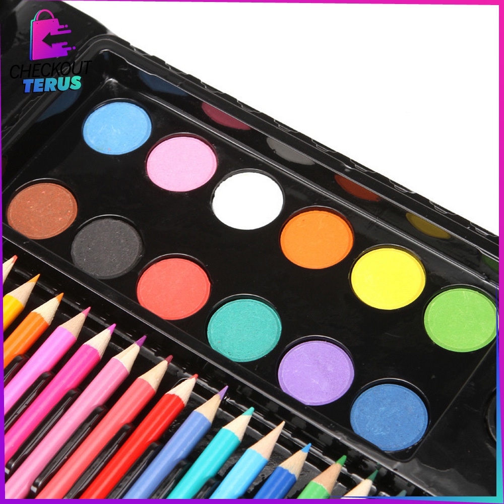 CT A28 Pensil Warna Crayon Set Isi 150PCS Peralatan Menggambar Lukis Mewarnai Anak Kit Colouring Book