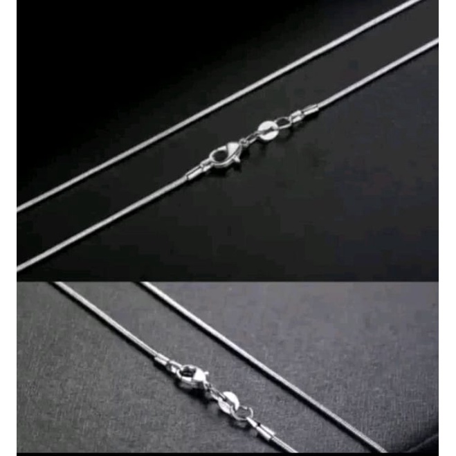 KALUNG BELUT BULAT SILVER ANTI KARAT ASLI TITANIUM