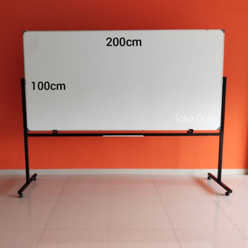 

whiteboard sekolah standing magnetik 100 x 200 cm