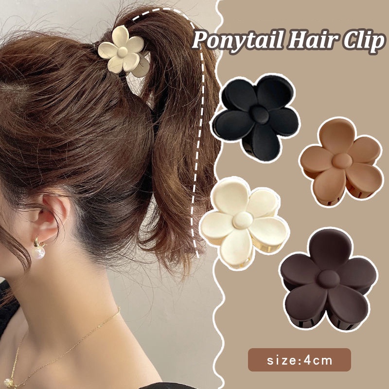 Jepit Rambut Ponytail Bentuk Bunga Warna-Warni Gaya Korea Untuk Wanita