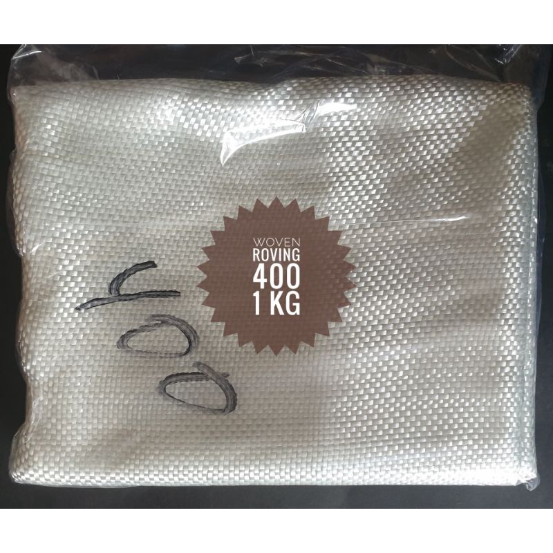 Woven Roving 400 / Serat Fiberglass Anyaman Kotak / Kain Serat Fiber Roving 1 KG