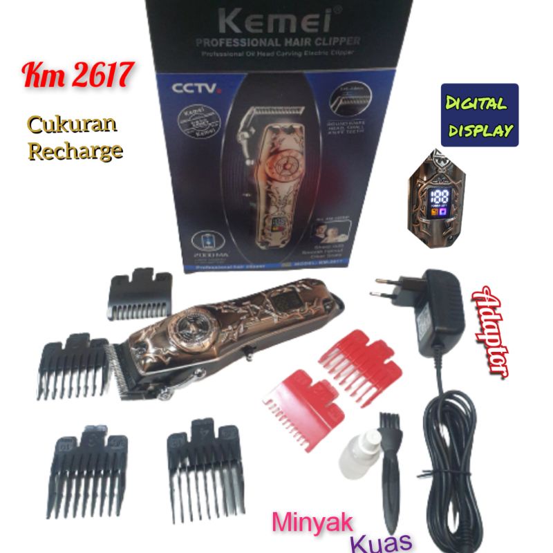 Kemei Km2617 Alat Mesin Cukur Pangkas Rambut Profesional Recharge Km2617