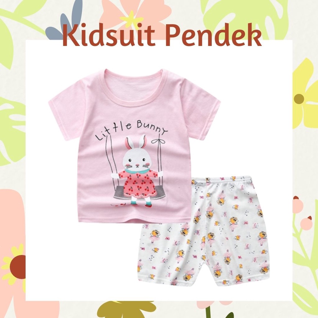 Plazababyku KIDS SUIT PENDEK Setelan Anak / Piyama anak / baju anak laki-laki Import ebv cewek TOT3