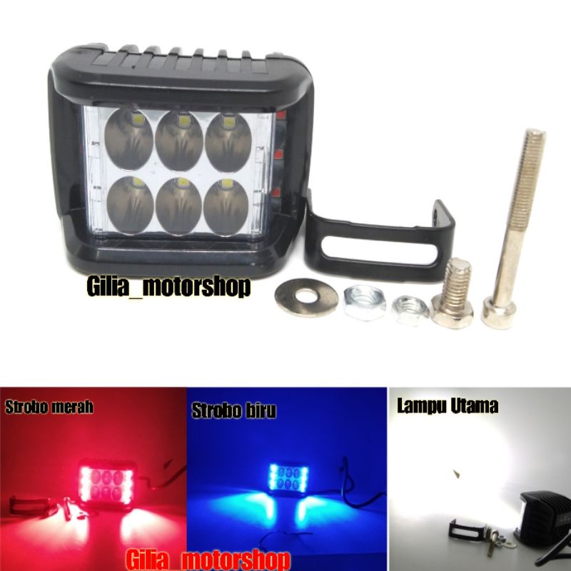 lampu Tembak Sorot Mini Cwl 6 LED 12 watt 3×3 LED kiri kanan Universal