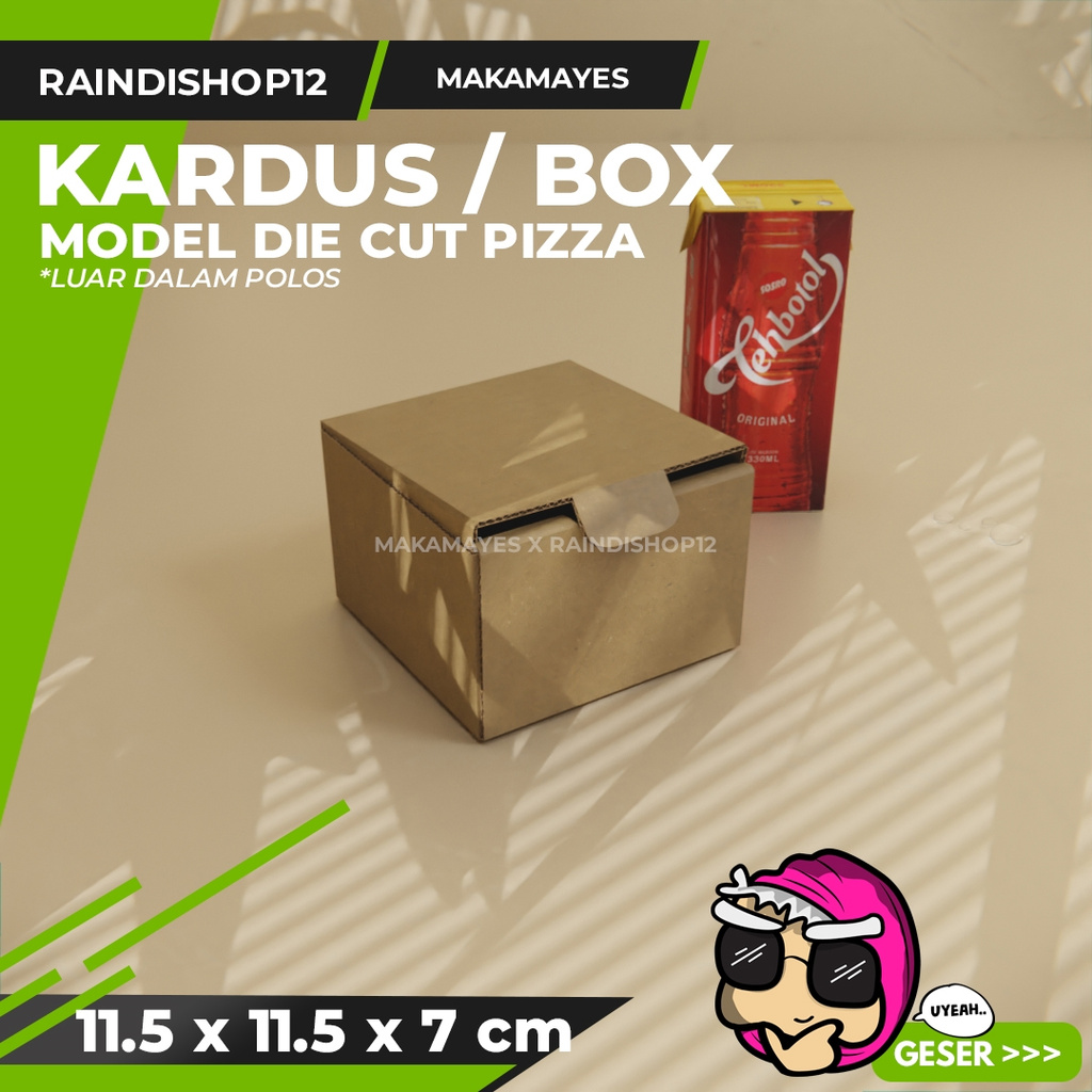 

(MIN 10 PCS) BOX 11.5 X 11.5 X 7 CM KARDUS DIE CUT PIZZA KEMASAN PACKAGING KADO