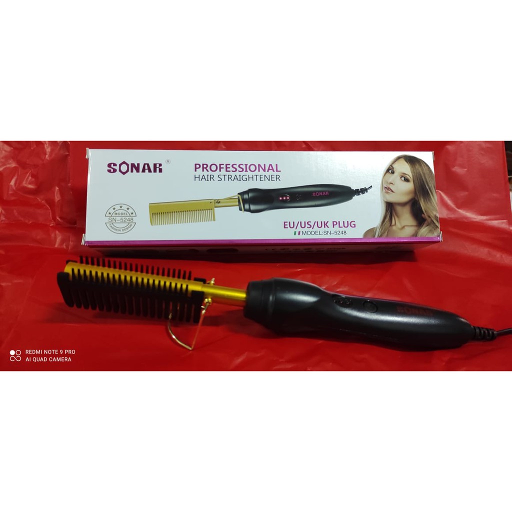 Alat Pelurus Rambut SONAR SN 5248 SISIR 2 in 1 Hair Curler Wet Dry