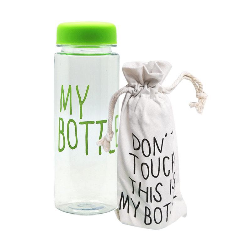 BOTOL MINUM MY BOTTLE WARNA BPA FREE BULAT 500ML ANTI PECAH + SARUNG PUTIH