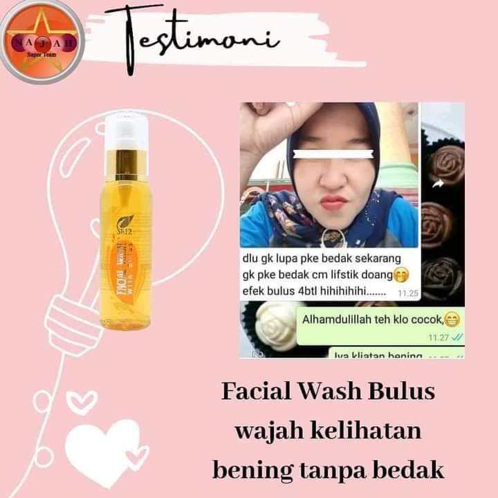 Facial Wash Bulus SR12 100 ml Sabun Cair Pembersih Wajah Kulit Normal Flek Hitam Jerawat Komedo