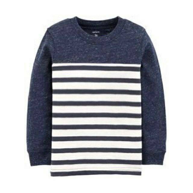 Carters tee kaos anak laki laki 7 tahun lengan panjang long sleeve stripe