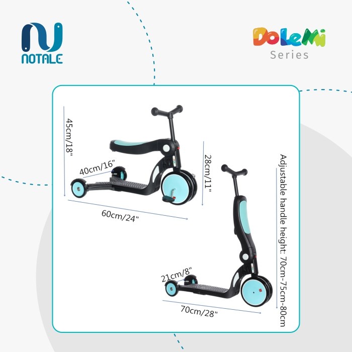 Notale Dolemi Series 5 in 1 Scooter Anak Sepeda Mirip Xiaomi Bebehoo