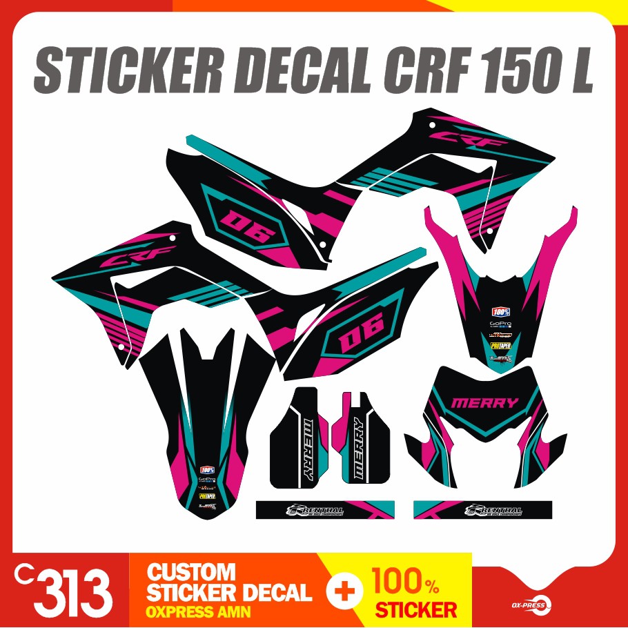 Stiker Striping Decal CRF 150 L Custom Sticker Motor  (1)