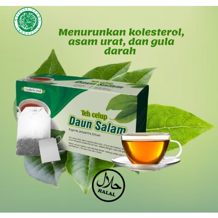 Obat herbal khasiat ampuh mengobati asam urat rematik darah tinggi nyeri sendi dengan teh daun salam asli 100% herbal