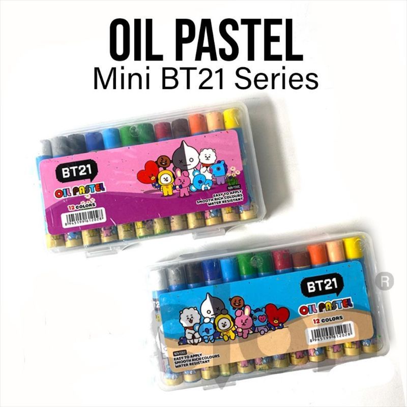 Crayon BT21 BTS MINI 12warna / Oil Pastel MINI Terbaru