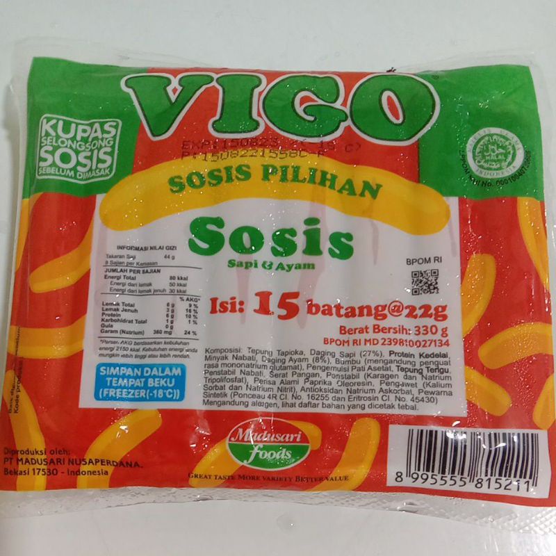 

SOSIS VIGO 330 GR ISI 15 BATANG SOSIS SAPI & AYAM