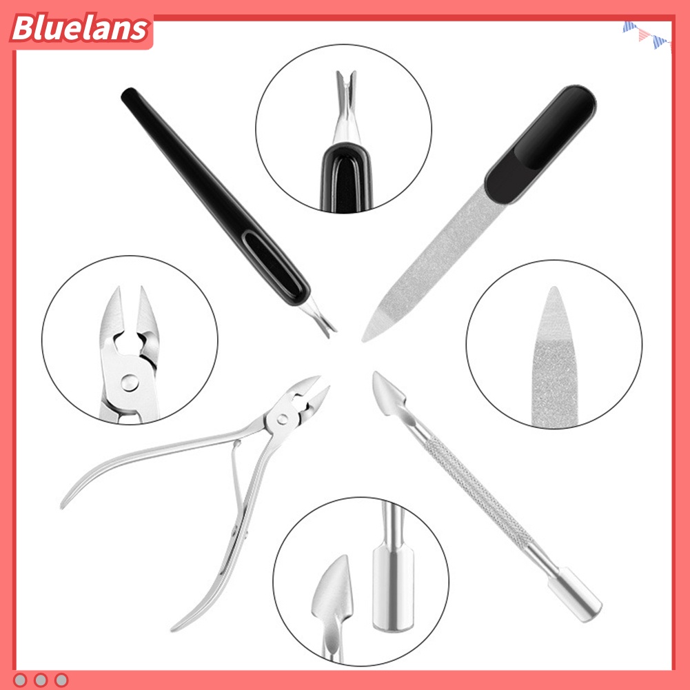 Bluelans 4Pcs / Set Gunting Kuku Kutikula / Kulit Mati Bahan Baja Untuk Manicure